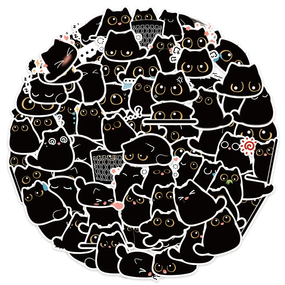 10/20/40/80PCS Black Cat Cute Kawaii Stickers Vintage For DIY Notebook Scrapbooking Motorcycle Laptop Luggage Graffiti Decals 10/20/40/80PCS Black Cat Cute Kawaii Stickers Vintage For DIY Notebook Scrapbooking Motorcycle Laptop Luggage Graffiti Decals