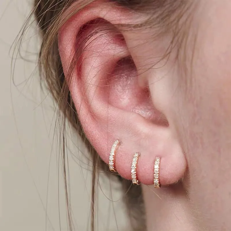 ANENJERY 2PCS Rainbow Little Huggies Hoop Earrings for Women Girl Cartilage Small Piercing Tragus Circle Men Jewelry ANENJERY 2PCS Rainbow Little Huggies Hoop Earrings for Women Girl Cartilage Small Piercing Tragus Circle Men Jewelry