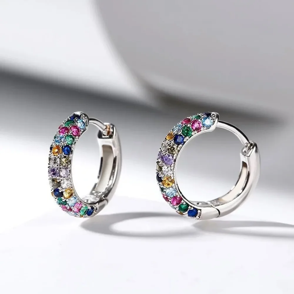 Crystal earrings, colorful crystal round earrings, fashionable jewelry, beautiful earrings Crystal earrings, colorful crystal round earrings, fashionable jewelry, beautiful earrings