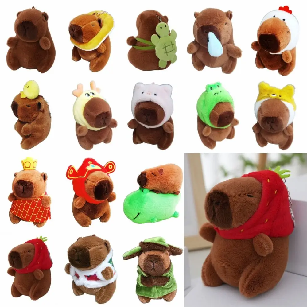 Cute Multicolor Plush Capybara Keychain Toy Cartoon Capybara Headgear Capybara Doll Accessories Guinea Pig Fluffty Animal Doll Cute Multicolor Plush Capybara Keychain Toy Cartoon Capybara Headgear Capybara Doll Accessories Guinea Pig Fluffty Animal Doll