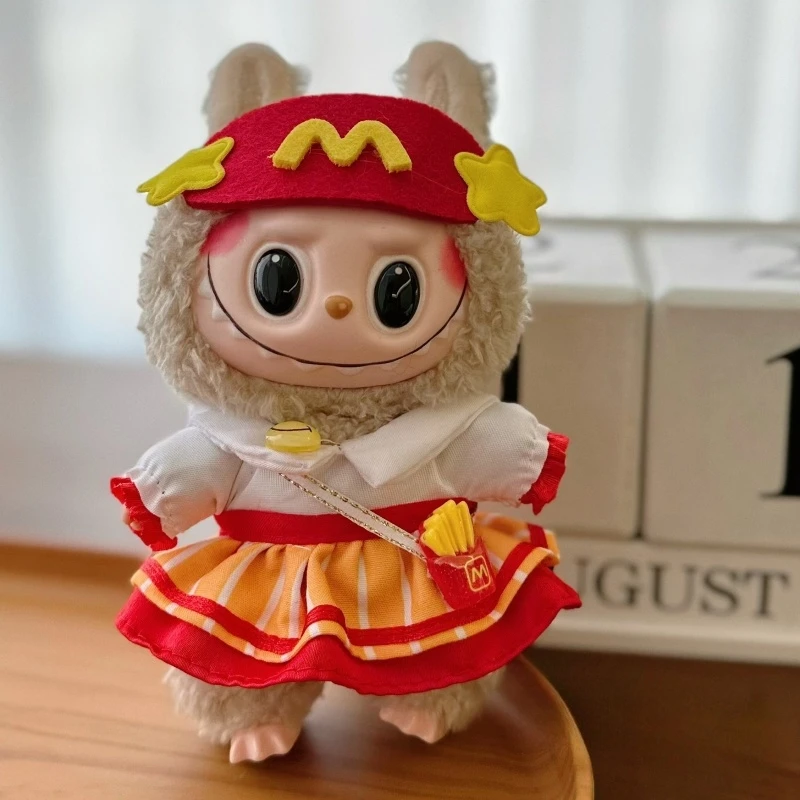 Cute Labubu Doll Jacket 17cm Mini Doll Clothing Accessories Sweatshirt Skirt Overalls Clothes Children's Toys Birthday Gift Cute Labubu Doll Jacket 17cm Mini Doll Clothing Accessories Sweatshirt Skirt Overalls Clothes Children's Toys Birthday Gift