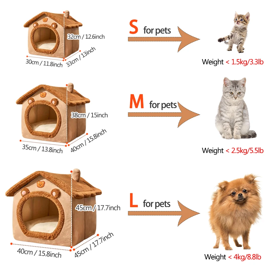 Foldable Pet House Removable Washable Cat House Puppy Cave Sofa Pet Bed House for Extra Small Dogs and Small and Medium Cats Foldable Pet House Removable Washable Cat House Puppy Cave Sofa Pet Bed House for Extra Small Dogs and Small and Medium Cats