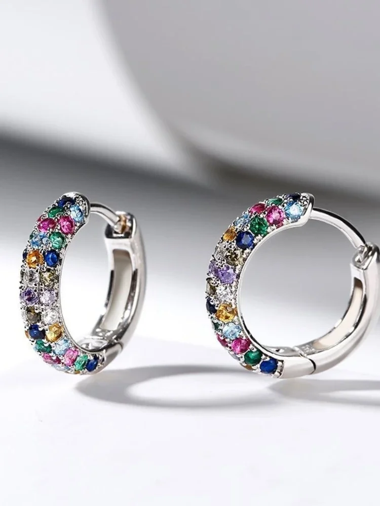 Crystal earrings, colorful crystal round earrings, fashionable jewelry, beautiful earrings Crystal earrings, colorful crystal round earrings, fashionable jewelry, beautiful earrings