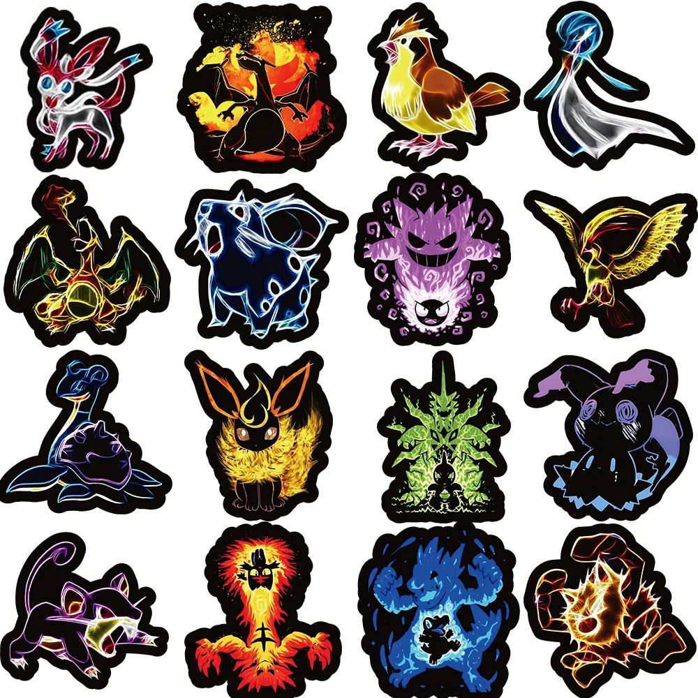 10/30/50/100pcs Cool Neon Light Anime Pokemon Stickers Pikachu Cartoon Decals for Kids Toy Phone Notebook Cool Graffiti Sticker 10/30/50/100pcs Cool Neon Light Anime Pokemon Stickers Pikachu Cartoon Decals for Kids Toy Phone Notebook Cool Graffiti Sticker
