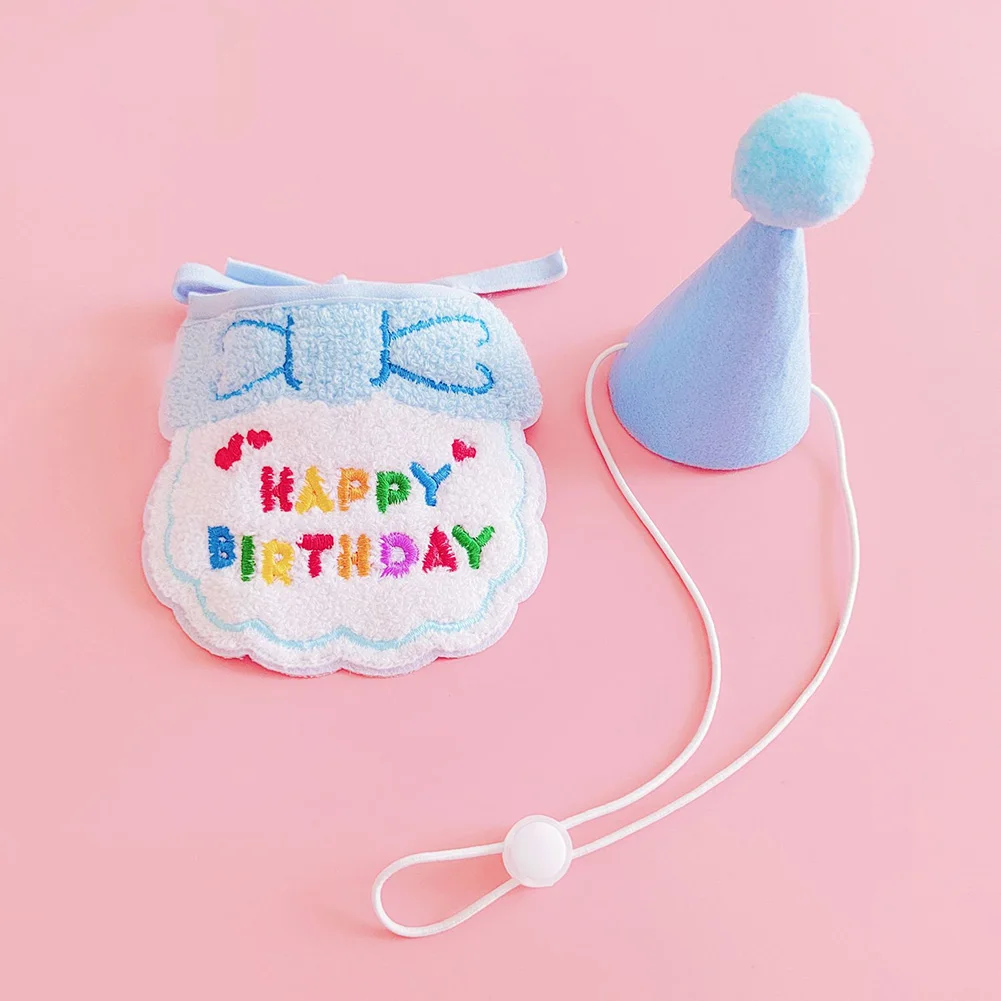 Pet Birthday Scarf Happy Birthday Hat Embroidered Bib Pet Dog Costume Accessory for Party Pet Holiday Birthday Decoration Gifts Pet Birthday Scarf Happy Birthday Hat Embroidered Bib Pet Dog Costume Accessory for Party Pet Holiday Birthday Decoration Gifts