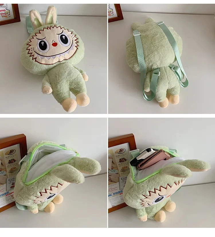 Labubu Cartoon Doll Large Capacity Backpack Anime New Portable Doll Bag Girl Outing Fashion Storage Bag Student Toy Gift Labubu Cartoon Doll Large Capacity Backpack Anime New Portable Doll Bag Girl Outing Fashion Storage Bag Student Toy Gift