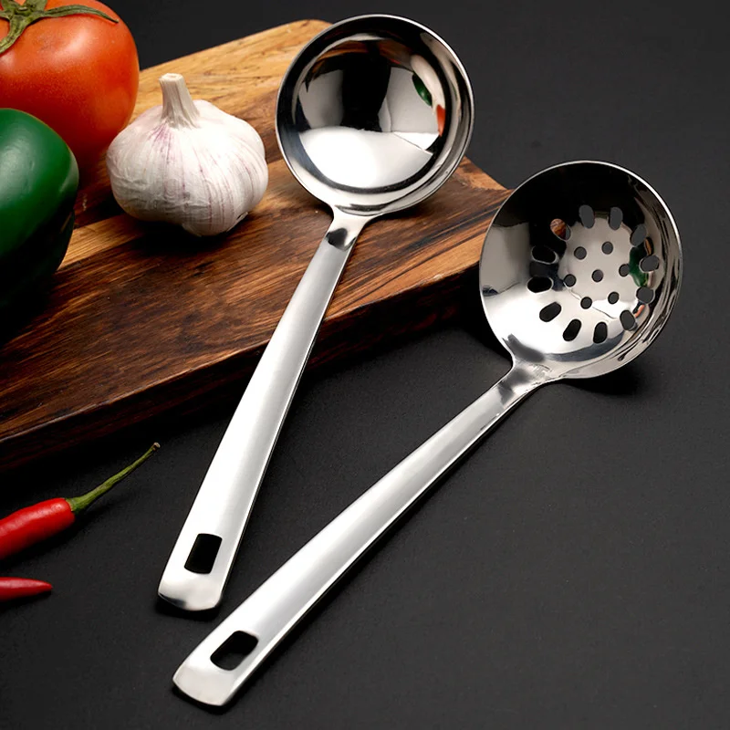 Silver Stainless Steel Soup Spoon Flat Colander Serving Spoon Cake Spatula Leaking Shovel Public Cutlery Set Cooking Utensil Silver Stainless Steel Soup Spoon Flat Colander Serving Spoon Cake Spatula Leaking Shovel Public Cutlery Set Cooking Utensil