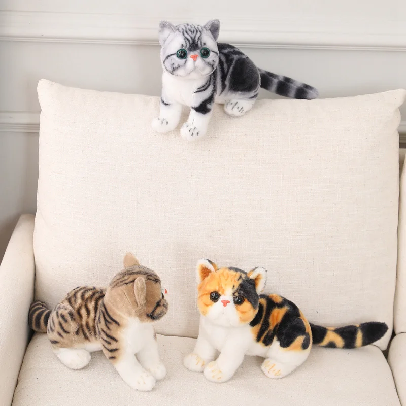1pc 4 Colors INS Like Real Prone Cat Plush Doll Stuffed Pure Colors Grey White Yellow Kitten Toy Pets Animal Kids Gift 1pc 4 Colors INS Like Real Prone Cat Plush Doll Stuffed Pure Colors Grey White Yellow Kitten Toy Pets Animal Kids Gift