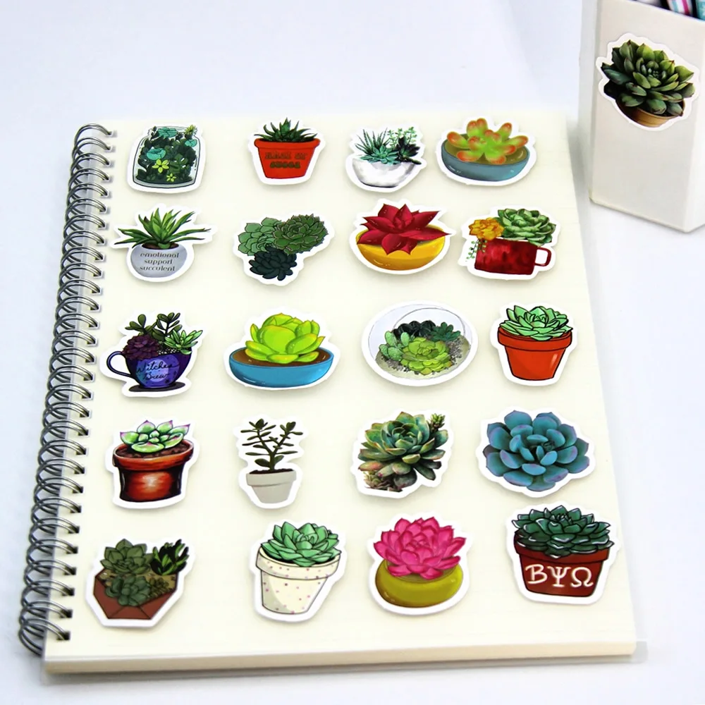 100Pcs Succulent Cute Stickers Pack Aesthetic Stationery Supplies Lot Kawaii Office Teacher School Diary Decoration Korean Paper 100Pcs Succulent Cute Stickers Pack Aesthetic Stationery Supplies Lot Kawaii Office Teacher School Diary Decoration Korean Paper