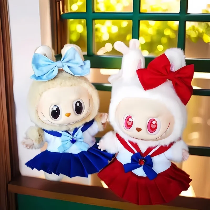 New 17cm Labubu Clothes V1 Labubu Cute Sailor Uniform Vinyl Doll Labubu Beautiful Girl Warrior Clothes Sitting Party Gifts New 17cm Labubu Clothes V1 Labubu Cute Sailor Uniform Vinyl Doll Labubu Beautiful Girl Warrior Clothes Sitting Party Gifts