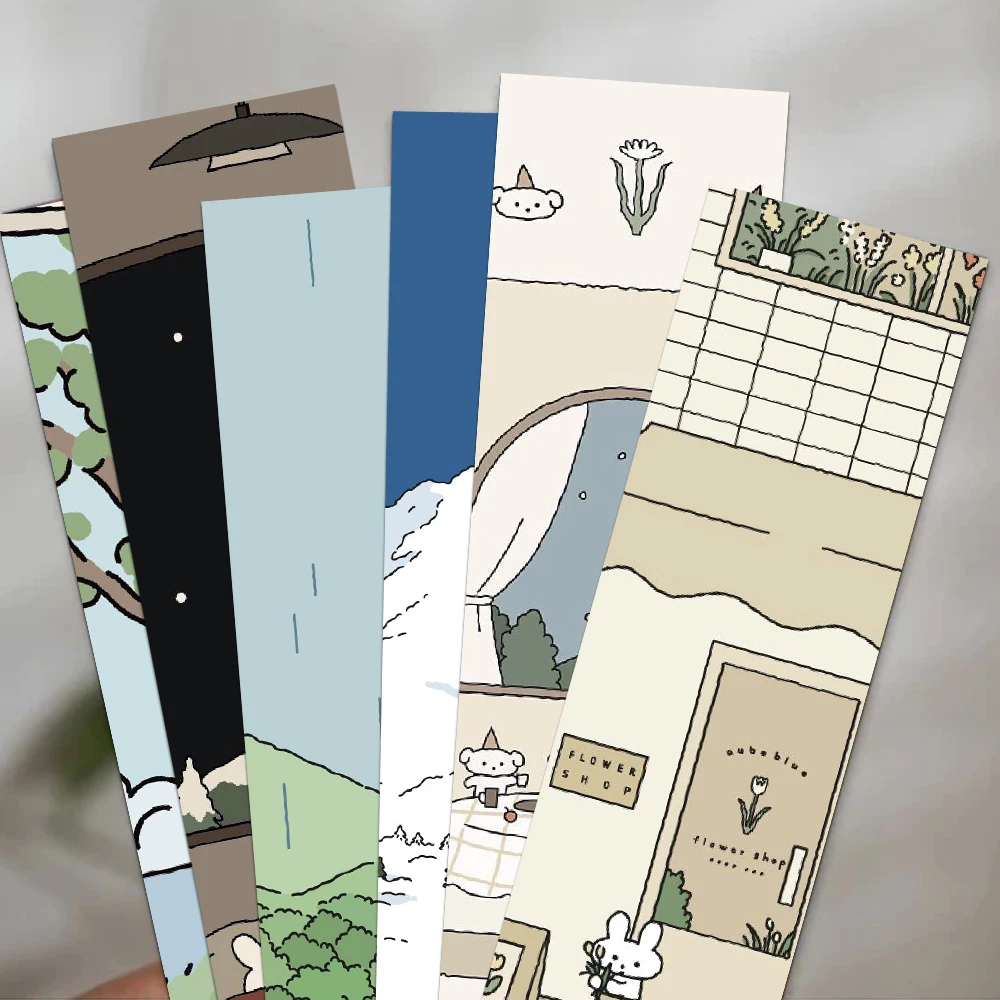 30pcs Japanese Cartoon Leisure Time Bookmarks Decoration Card Reading Pages Books Tagged Stationary Supplies Aesthetic Bookmarks