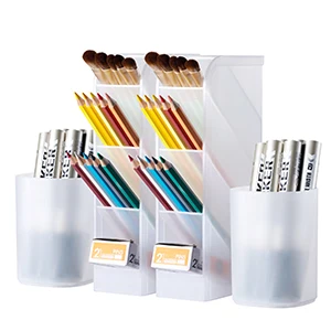 Pen Organizer Desk Organization Cute Desk Pencil Markers Cup Holder Storage Box Set Multi-Functional Stationary for Home Office