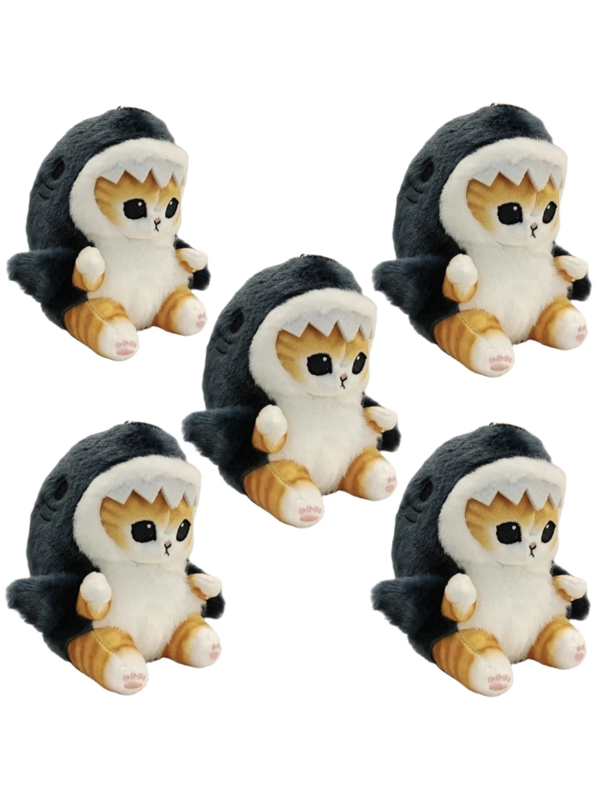 Hot Cute Shark Cat Fried Shrimp Cat Plush Doll Pendant Doll Beautiful Room Car Bag Decoration Pendant Opening Holiday Gift 12cm