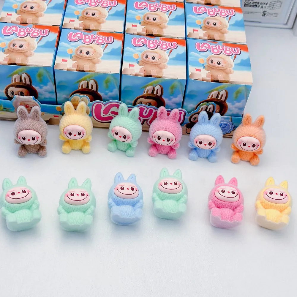 Mini Labubu Blind Box The Monsters Heartbeat Macaron Enamel Face Pvc Figurine Tabletop Ornament Kawaii Doll Kid Birthday Gift