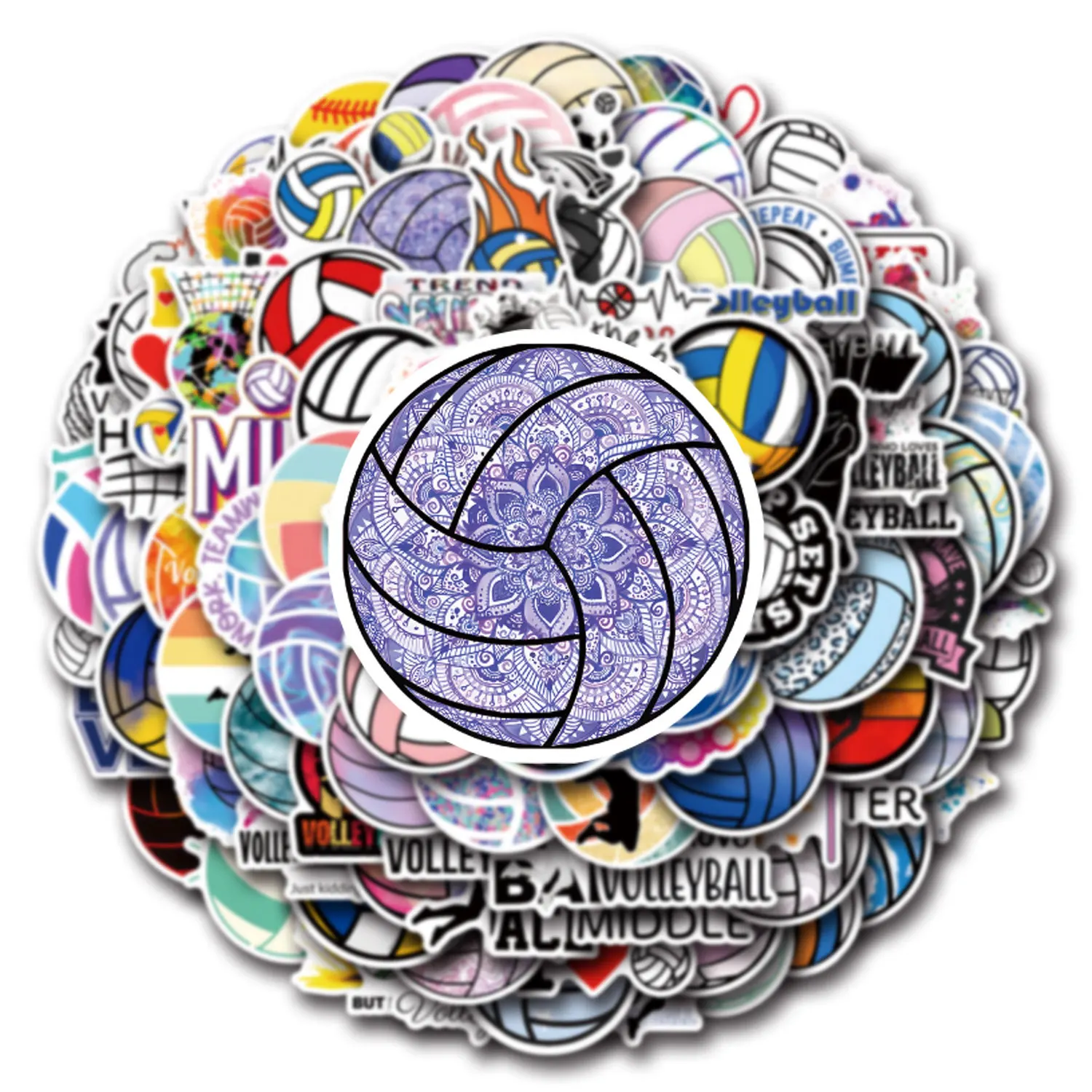 10/30/55/110PCS Volleyball Cartoon Stickers Ball Sports Graffiti Sticker Luggage Laptop Phone Guitar Car Bike Decals Kids Toys