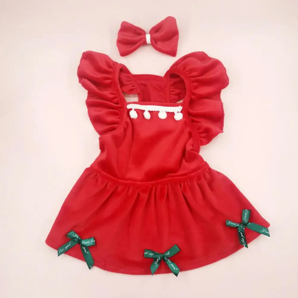 1 Set Pet Dress Christmas Dog Costume Elegant Red Skirt With Bow Headdress Cat Princess Dress Pet Supplies 1 Set Pet Dress Christmas Dog Costume Elegant Red Skirt With Bow Headdress Cat Princess Dress Pet Supplies