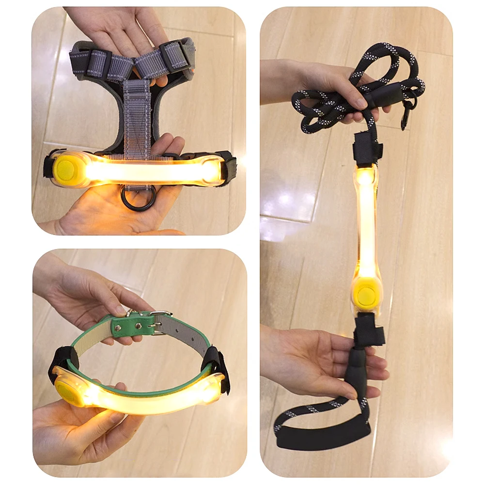 Dog Anti Lost Safety Glowing Collar Outdoor Waterproof Warning LED Flashing Light Strip for Pet Leash Harness Dog Accessories Dog Anti Lost Safety Glowing Collar Outdoor Waterproof Warning LED Flashing Light Strip for Pet Leash Harness Dog Accessories