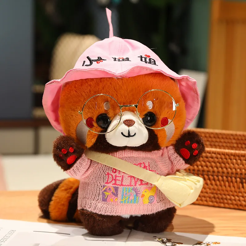 30cm cute raccoon into red brown red panda cosplay dress up plush toy Plush animal Soft pillow birthday gift for children 30cm cute raccoon into red brown red panda cosplay dress up plush toy Plush animal Soft pillow birthday gift for children