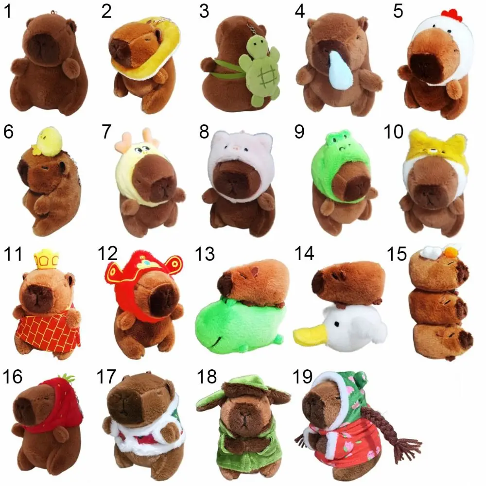 Cute Multicolor Plush Capybara Keychain Toy Cartoon Capybara Headgear Capybara Doll Accessories Guinea Pig Fluffty Animal Doll Cute Multicolor Plush Capybara Keychain Toy Cartoon Capybara Headgear Capybara Doll Accessories Guinea Pig Fluffty Animal Doll