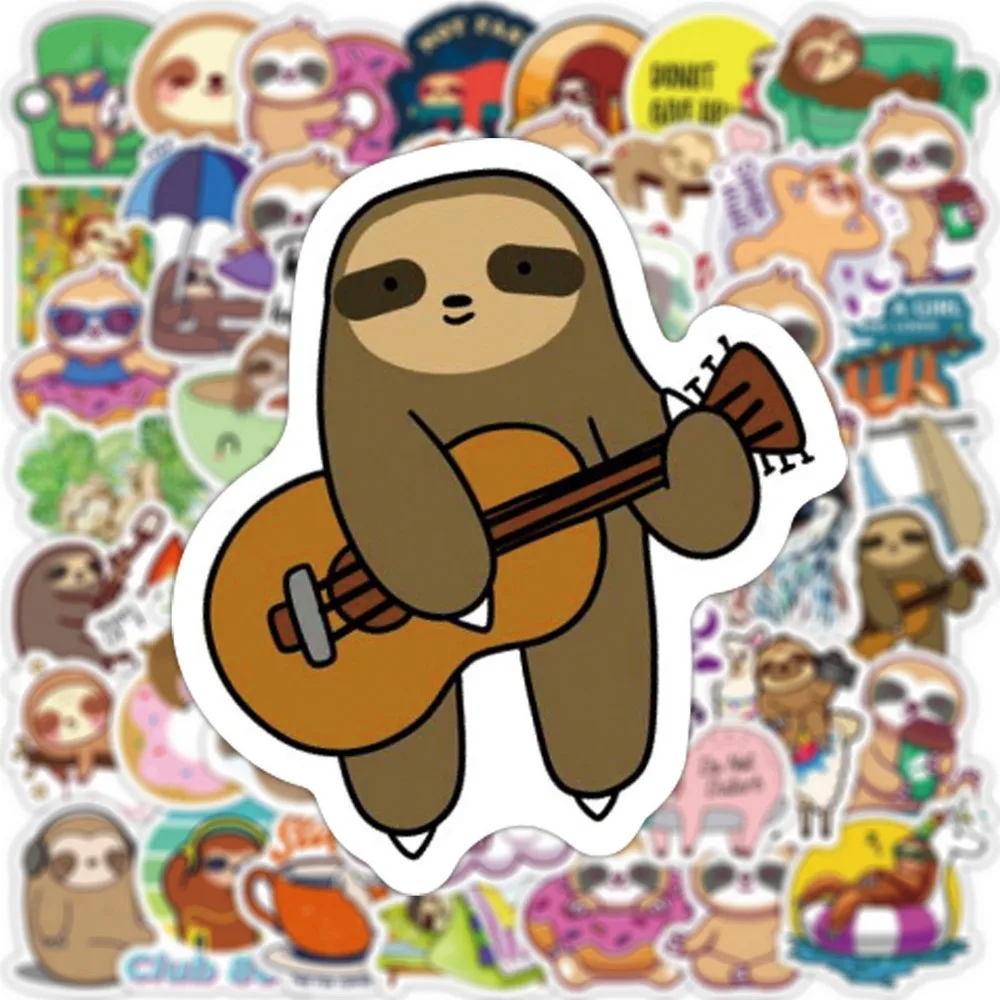 50/100pcs Cute Sloth Stickers Laptop Phone Fridge Guitar Notebook Skateboard Cartoon Graffiti Animal Sticker Decal for Kids Gift 50/100pcs Cute Sloth Stickers Laptop Phone Fridge Guitar Notebook Skateboard Cartoon Graffiti Animal Sticker Decal for Kids Gift