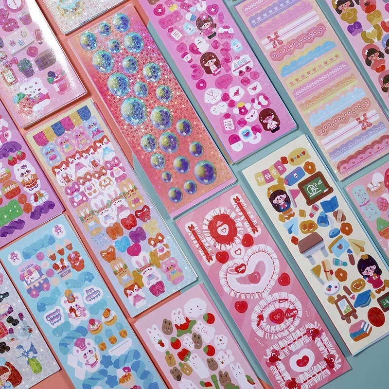 200PCS No-Repeated Sheet Stickers for Kids Kpop Pretty Aesthetic Cute Set Pack DIY Girl Toy Decor Stationery Scrapbooking 200PCS No-Repeated Sheet Stickers for Kids Kpop Pretty Aesthetic Cute Set Pack DIY Girl Toy Decor Stationery Scrapbooking