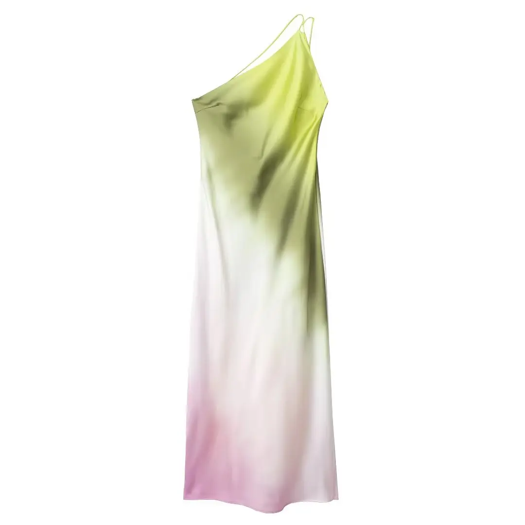 TRAF Tie Dye Long Dress Women Asymmertic Satin Backless Dress Woman Off Shoulder Sexy Evening Party Dresses Midi Summer Dresses TRAF Tie Dye Long Dress Women Asymmertic Satin Backless Dress Woman Off Shoulder Sexy Evening Party Dresses Midi Summer Dresses