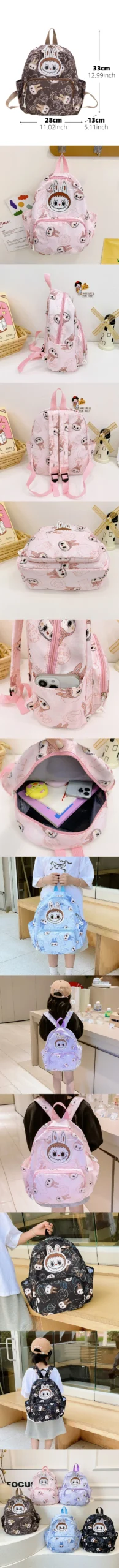 Labubu Backpack - Lightweight, Preppy Style Cartoon Anime Schoolbag for Travel and Daily Use - Durable, Water-Resistant Labubu Backpack - Lightweight, Preppy Style Cartoon Anime Schoolbag for Travel and Daily Use - Durable, Water-Resistant