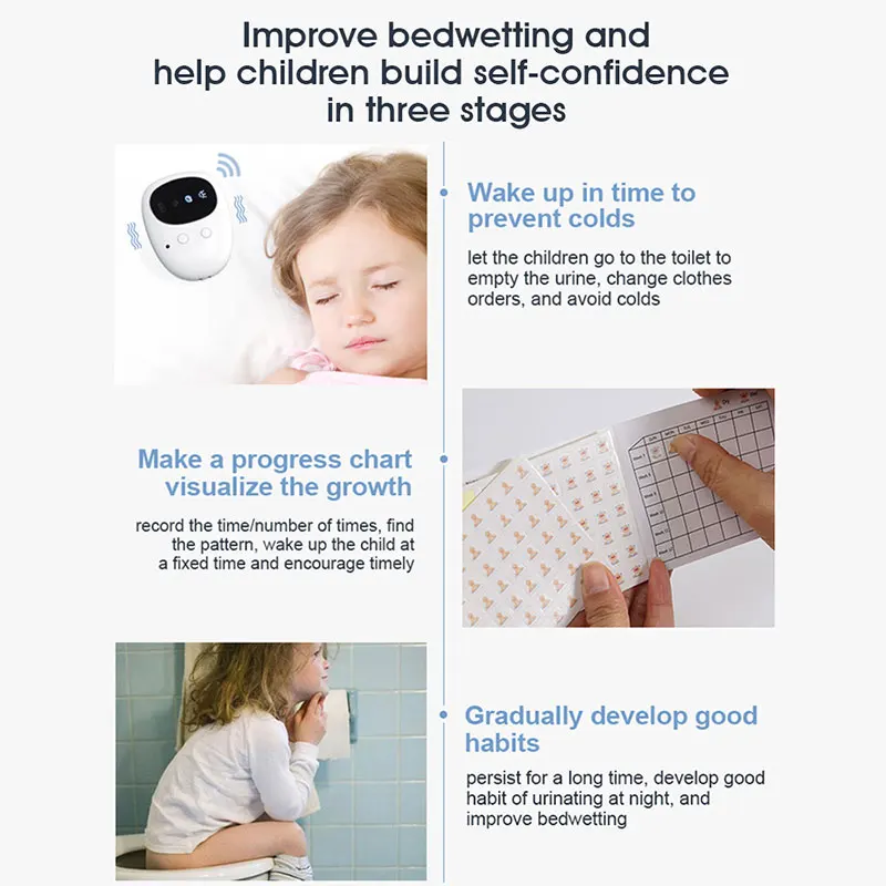 Wireless Bedwetting Alarm Nocturnal Bed Wetting Enuresis Pee Alarm Baby Children Potty Training device for Baby Kids Elder Care