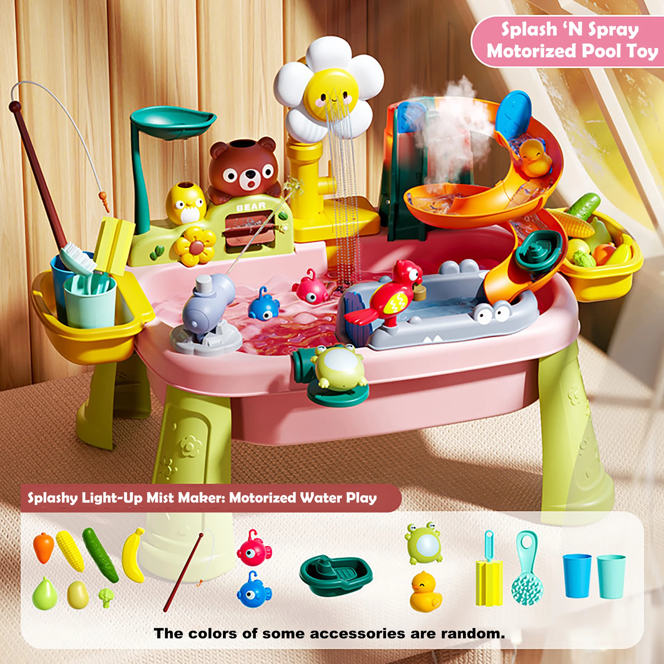 Children's Play Sink with Running Water, Mini Water Table for 3+, Upgraded Faucet and Play Dishes, Children Electric Dishwasher Children's Play Sink with Running Water, Mini Water Table for 3+, Upgraded Faucet and Play Dishes, Children Electric Dishwasher