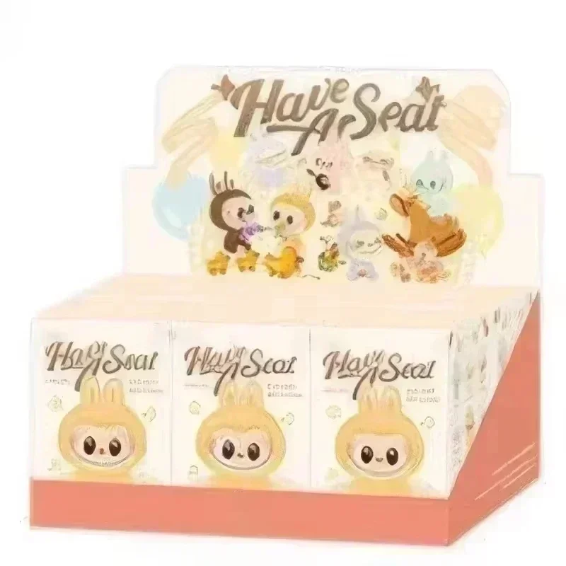 High Quality Macaron Second Generation Monster Labubu Sitting Party Vinyl Plush Blind Box Decoration Surprise Box Doll Birthday
