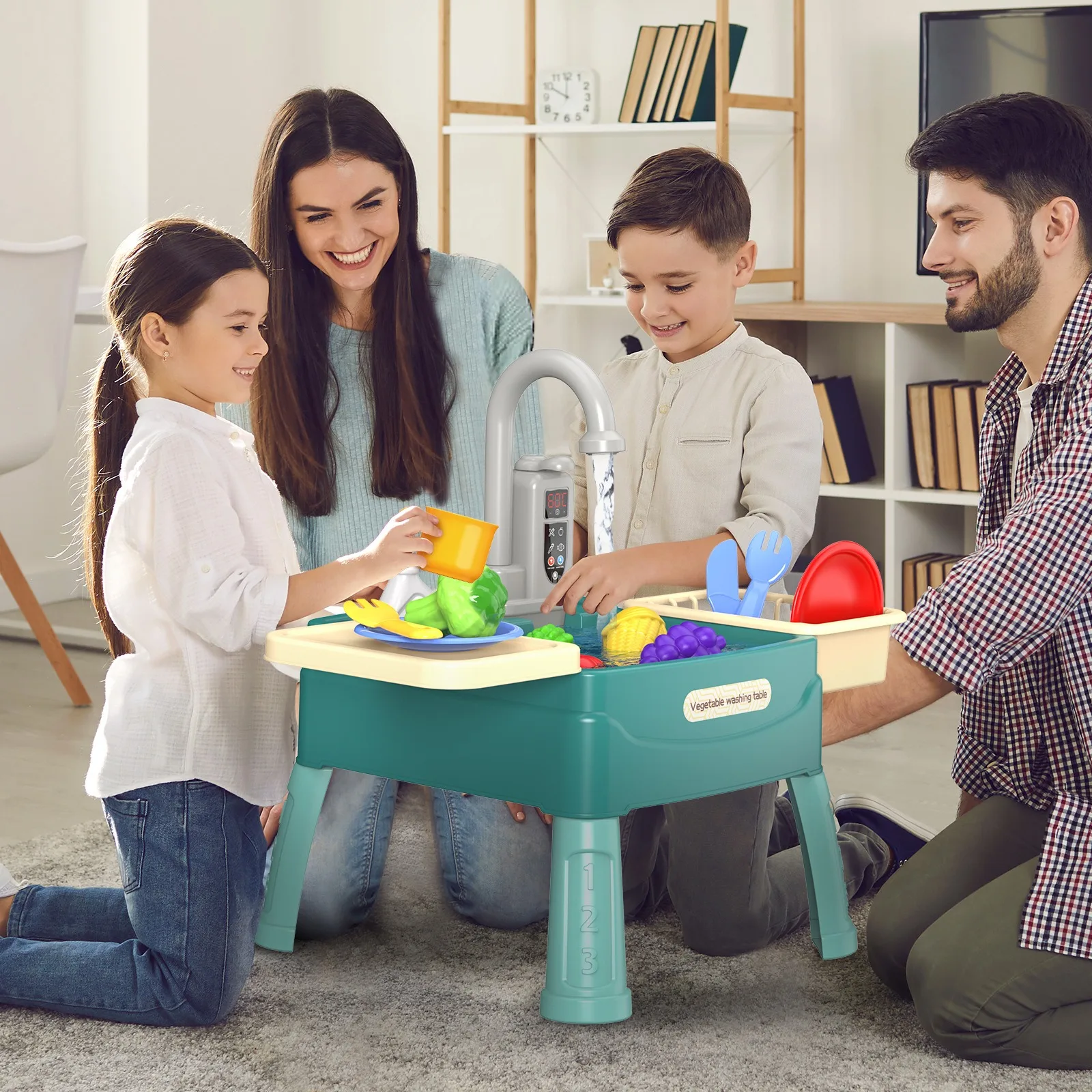 Children's Play At Home Toys Early Education Kitchen Simulation Electric Dishwashing Table Water Outlet Vegetable Washing Toys Children's Play At Home Toys Early Education Kitchen Simulation Electric Dishwashing Table Water Outlet Vegetable Washing Toys