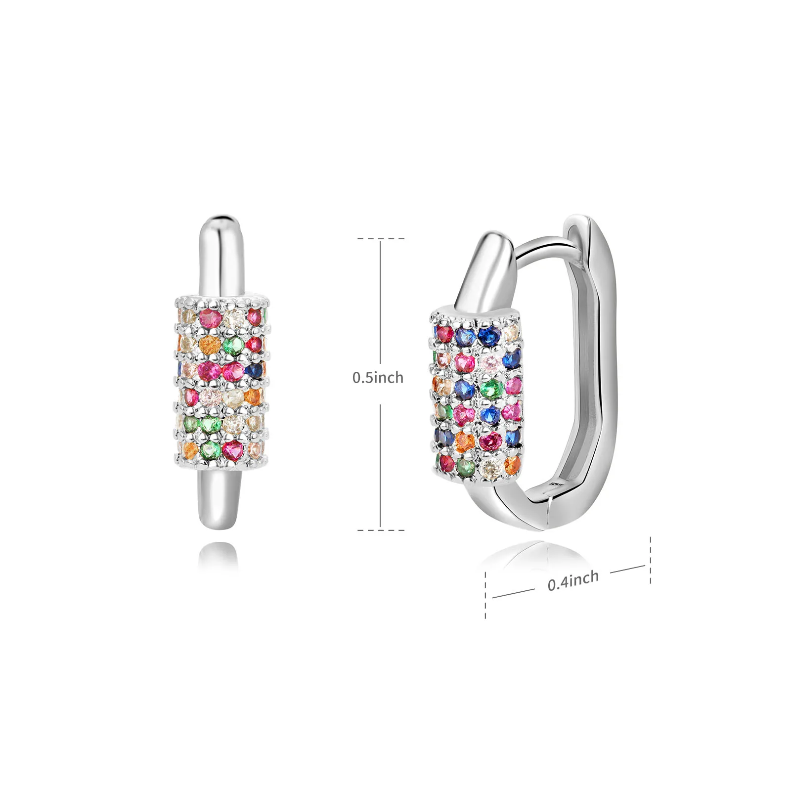 Colored Zircon Earrings For Women Stainless Steel Earrings 2024 Trend New Couple Luxury Brand Jewelry Freeshipping pendientes Colored Zircon Earrings For Women Stainless Steel Earrings 2024 Trend New Couple Luxury Brand Jewelry Freeshipping pendientes