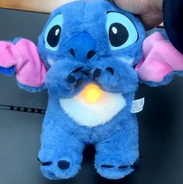 Hot selling Lilo&Stitch Plush Doll Breath Toy Child Peluche Kawaii Soothes Anime Baby Music Light Sleep Blue Stitch Toys Gift
