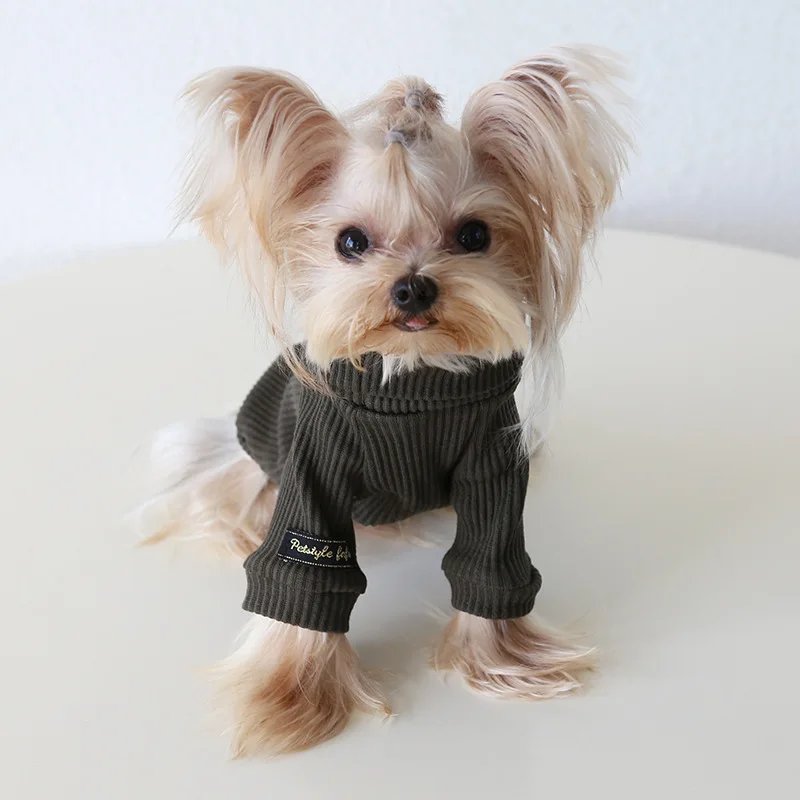 Autumn and Winter New Style Lapel Fly Sleeve Base Shirt High Neck Cat Clothing Pet Base Shirt Clothes Dog Hoodie Puppy Clothes Autumn and Winter New Style Lapel Fly Sleeve Base Shirt High Neck Cat Clothing Pet Base Shirt Clothes Dog Hoodie Puppy Clothes