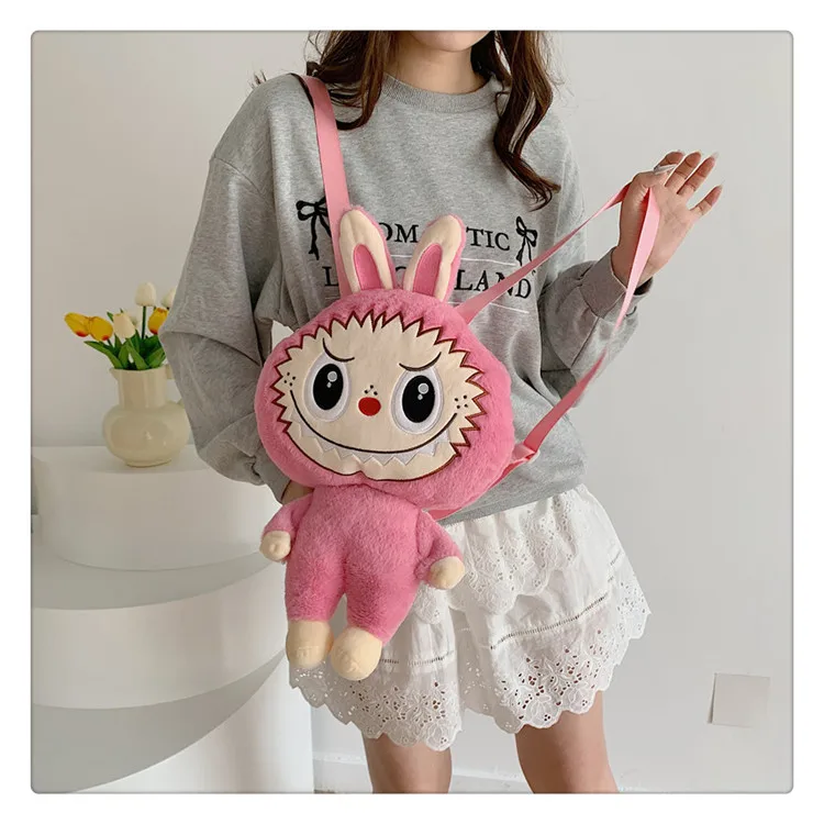 Labubu Cartoon Doll Large Capacity Backpack Anime New Portable Doll Bag Girl Outing Fashion Storage Bag Student Toy Gift Labubu Cartoon Doll Large Capacity Backpack Anime New Portable Doll Bag Girl Outing Fashion Storage Bag Student Toy Gift
