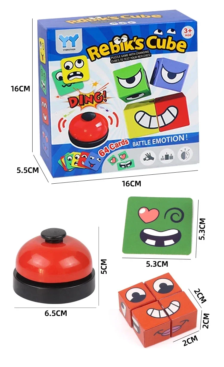 Kids Face Change Expression Puzzle Building Blocks Montessori Cube Table Game Toy Early Educational Toys for Children Gifts Kids Face Change Expression Puzzle Building Blocks Montessori Cube Table Game Toy Early Educational Toys for Children Gifts