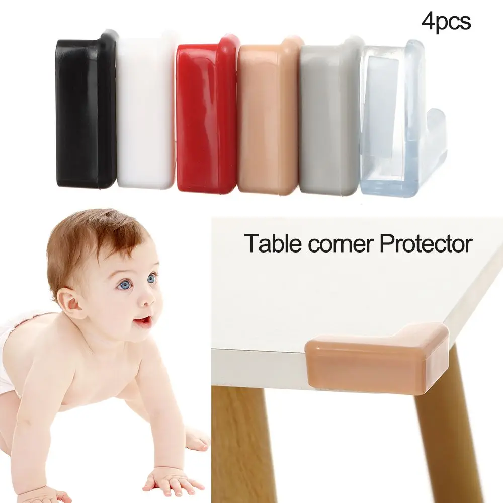 、4pcs Baby Safety Colorful Silicone Protector Table Corner Edge Protection Cover Electric Socket Children Anticollision Guards