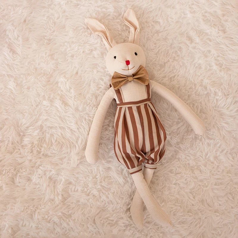 Stuffed Bunny Cloth Dress Toys Smoothing Toy for Infant Cuddling sleep doll for Girls Handmade Diversity Brown Rabbit Plushie Stuffed Bunny Cloth Dress Toys Smoothing Toy for Infant Cuddling sleep doll for Girls Handmade Diversity Brown Rabbit Plushie