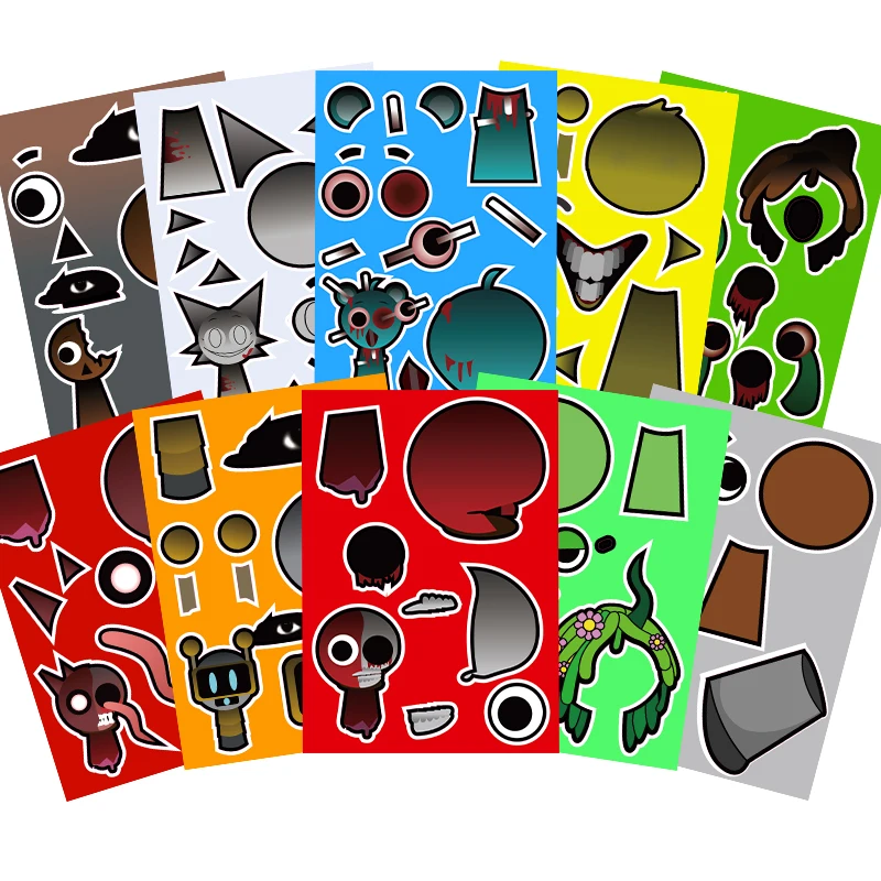 Sprunki Stickers Make-a-face DIY Stickers Make Your Own Sprunki Sticker for Class Reward, Book Decoration Kids Birthday GiftGift Sprunki Stickers Make-a-face DIY Stickers Make Your Own Sprunki Sticker for Class Reward, Book Decoration Kids Birthday GiftGift