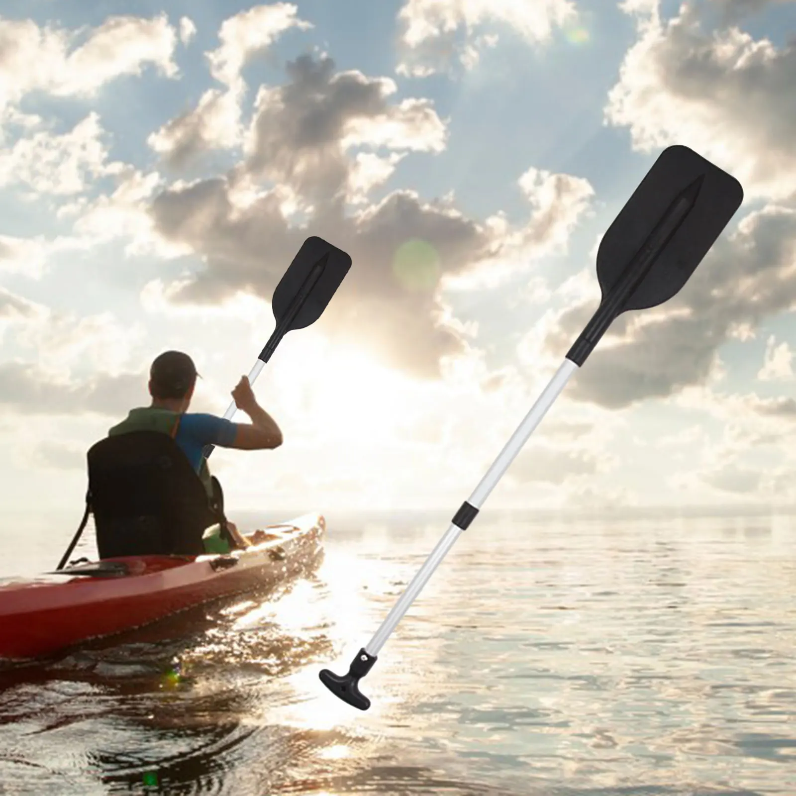 Foldable Kayak Paddle Float Boat Paddle Aluminum Alloy Stand Up Paddleboard Paddles for Outdoor Water Sports 53cm to 108cm Foldable Kayak Paddle Float Boat Paddle Aluminum Alloy Stand Up Paddleboard Paddles for Outdoor Water Sports 53cm to 108cm