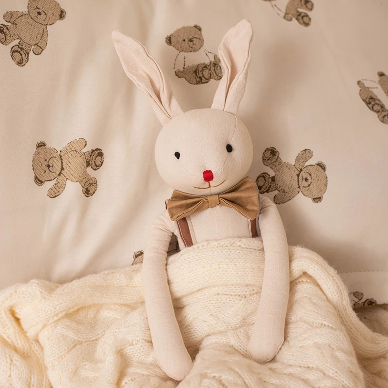 Stuffed Bunny Cloth Dress Toys Smoothing Toy for Infant Cuddling sleep doll for Girls Handmade Diversity Brown Rabbit Plushie Stuffed Bunny Cloth Dress Toys Smoothing Toy for Infant Cuddling sleep doll for Girls Handmade Diversity Brown Rabbit Plushie