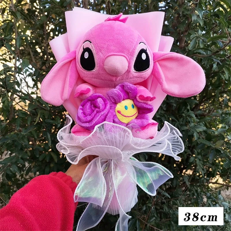 Lilo & Stitch Bouquet Major Holiday Gift PVC Rose Sunflower Anime Stuffed Doll Birthday Girl Valentine'S Christmas Day Girl Gift Lilo & Stitch Bouquet Major Holiday Gift PVC Rose Sunflower Anime Stuffed Doll Birthday Girl Valentine'S Christmas Day Girl Gift