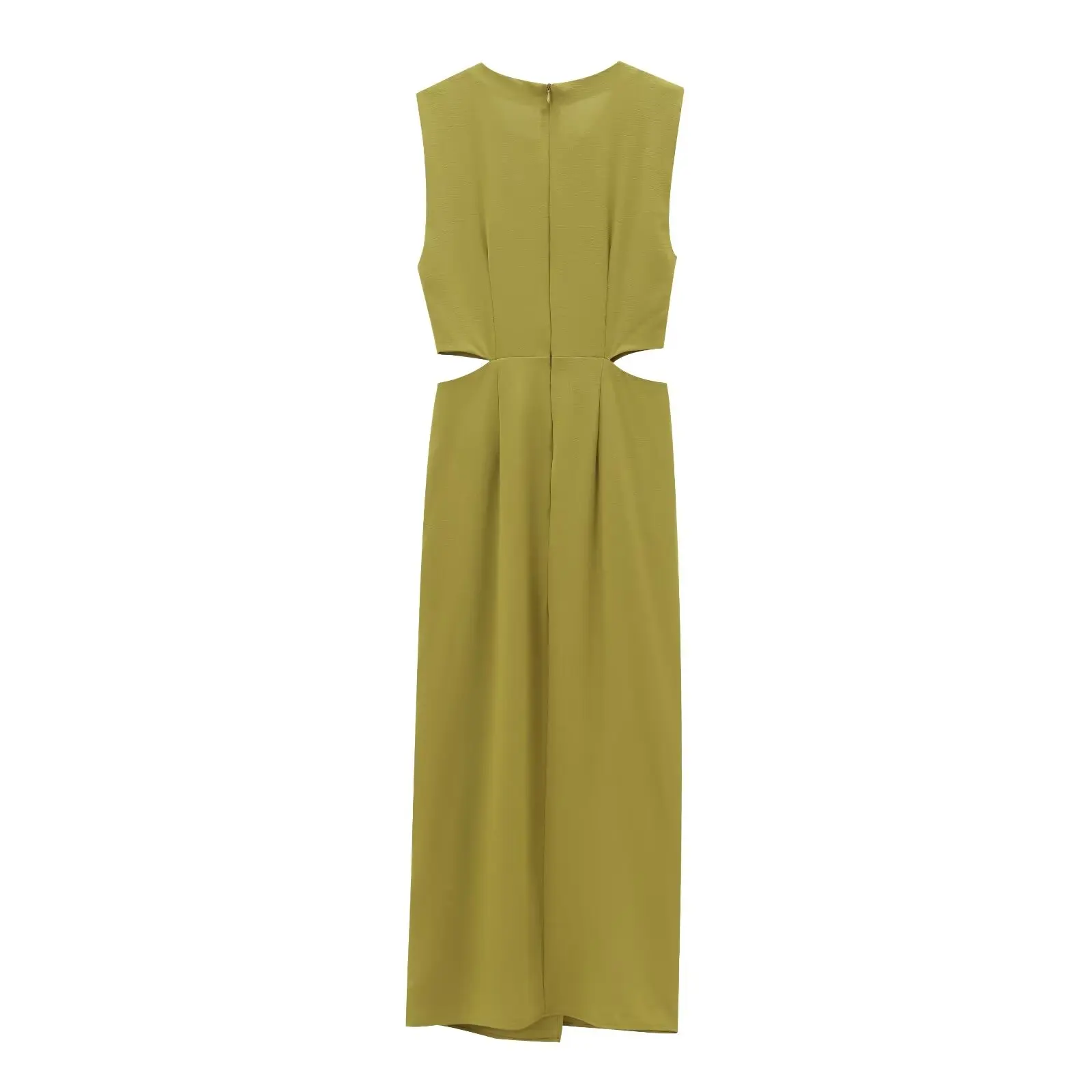2024 Women's Autumn and Winter New Arrivals Fashion Temperament Open Design Buckle Decoration Sleeveless Long Dress 2024 Women's Autumn and Winter New Arrivals Fashion Temperament Open Design Buckle Decoration Sleeveless Long Dress