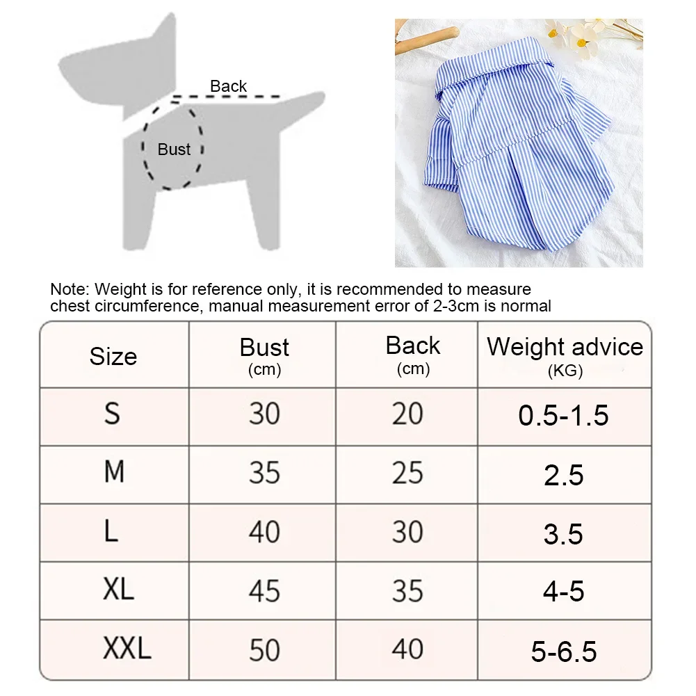 2024 Pet Dog Clothes Bowknot Striped Shirts for Dogs Clothing Cat Small Thin Summer Blue Fashion Boy Girl Chihuahua Pet Products