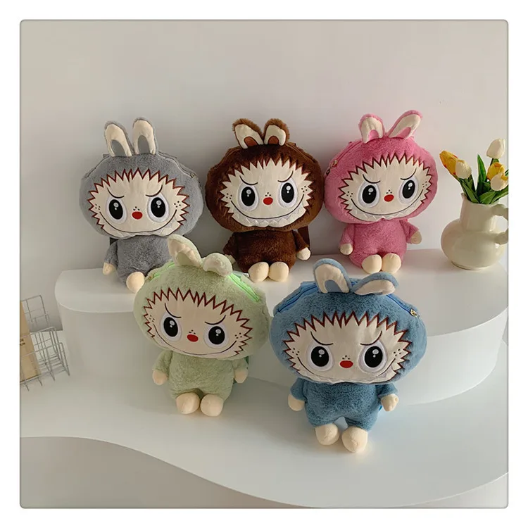 Labubu Cartoon Doll Large Capacity Backpack Anime New Portable Doll Bag Girl Outing Fashion Storage Bag Student Toy Gift Labubu Cartoon Doll Large Capacity Backpack Anime New Portable Doll Bag Girl Outing Fashion Storage Bag Student Toy Gift