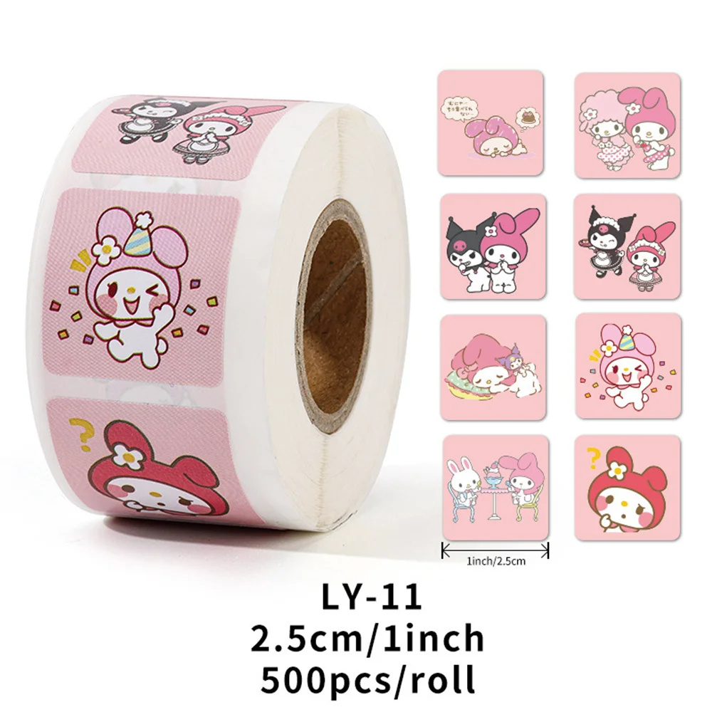 500Pcs/Roll Sanrio Stickers Kawaii Hello Kitty Melody Kuromi Cinnamoroll Luggage Graffiti Decals Kid Toy Decoration Sticker Gift 500Pcs/Roll Sanrio Stickers Kawaii Hello Kitty Melody Kuromi Cinnamoroll Luggage Graffiti Decals Kid Toy Decoration Sticker Gift