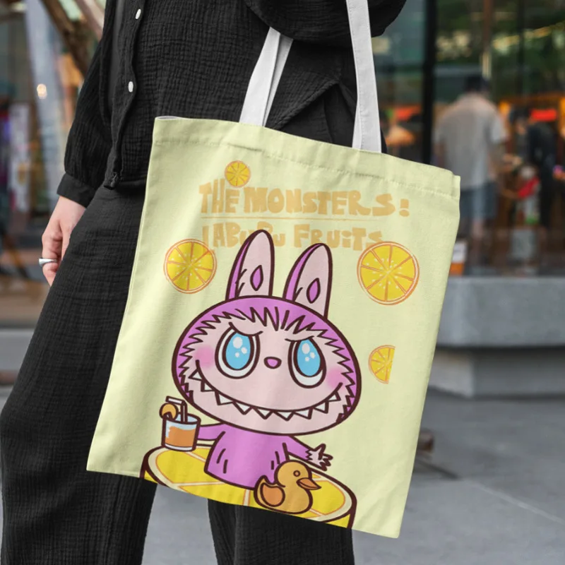 Hot 19 Styles Labubu Canvas Storage Bag Female Cute Cartoon Shopping HandBag Casual Student Shoulder Bag Hot 19 Styles Labubu Canvas Storage Bag Female Cute Cartoon Shopping HandBag Casual Student Shoulder Bag