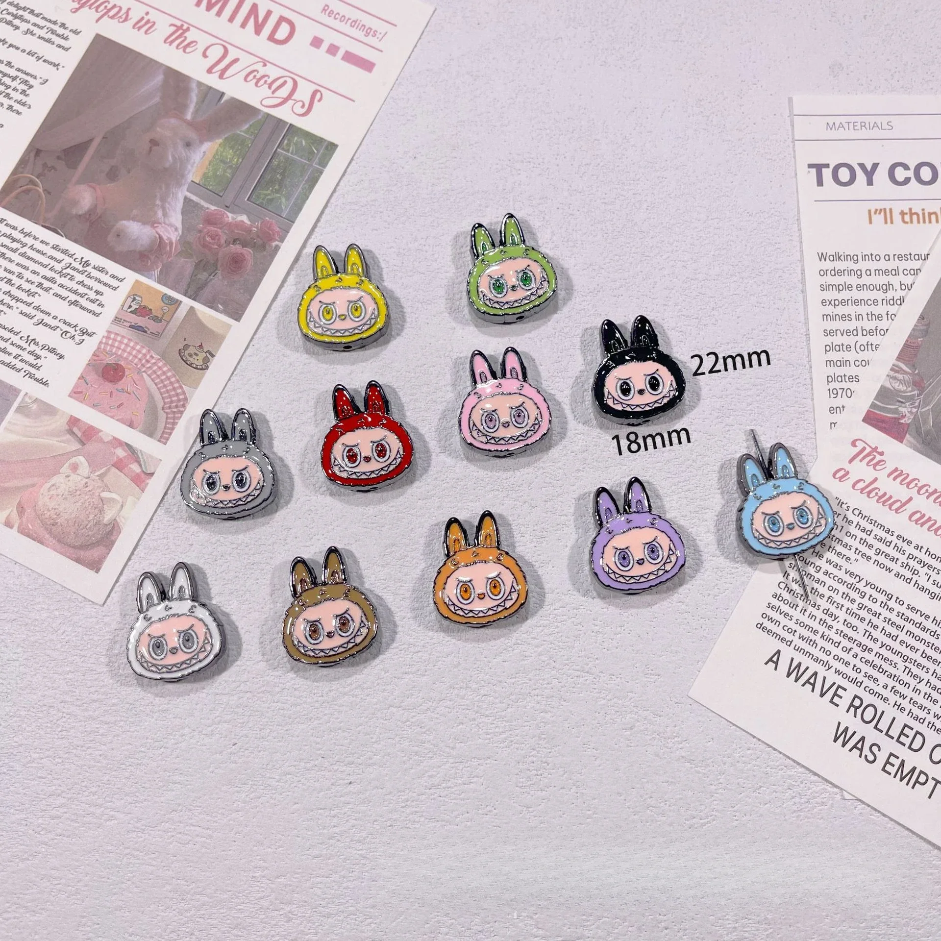 Colorful Alloy Drip Oil Vertical Hole Multi-color Cartoon Bead DIY Accessories Mobile Phone Chain Keychain Pendant Material Colorful Alloy Drip Oil Vertical Hole Multi-color Cartoon Bead DIY Accessories Mobile Phone Chain Keychain Pendant Material