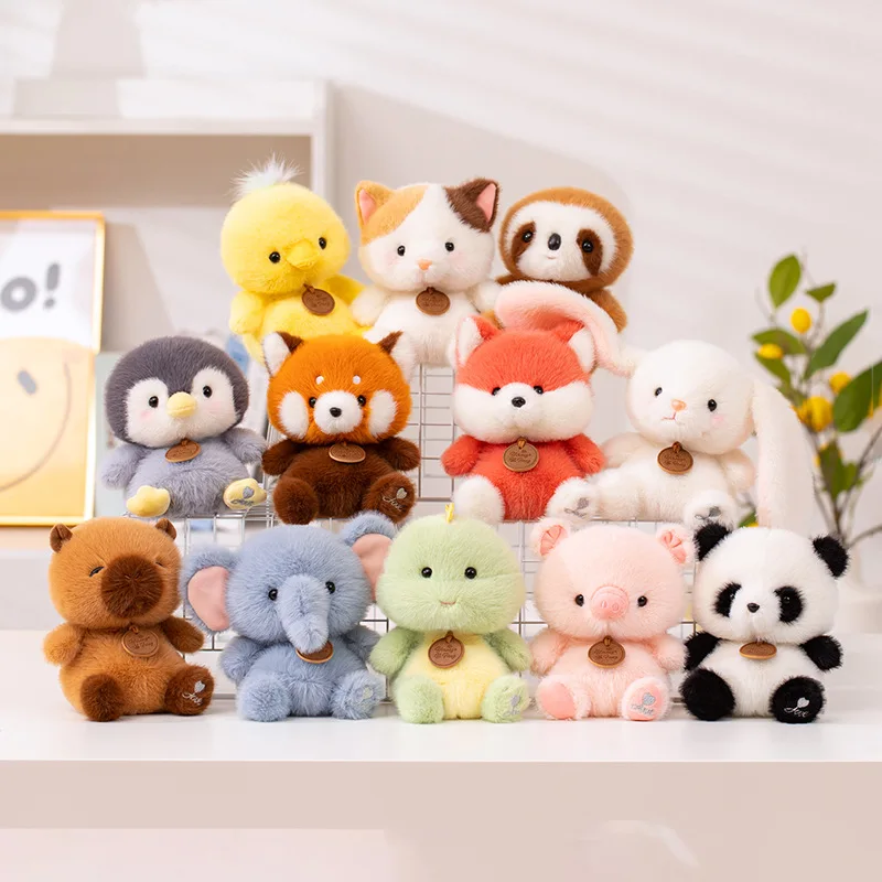 17cm Perfume Fox Panda Penguin Rabbit Capybara Soft Small Table Companion Plush Toys Lovely Hairy Dinosaur Stuffed Toys Dolls