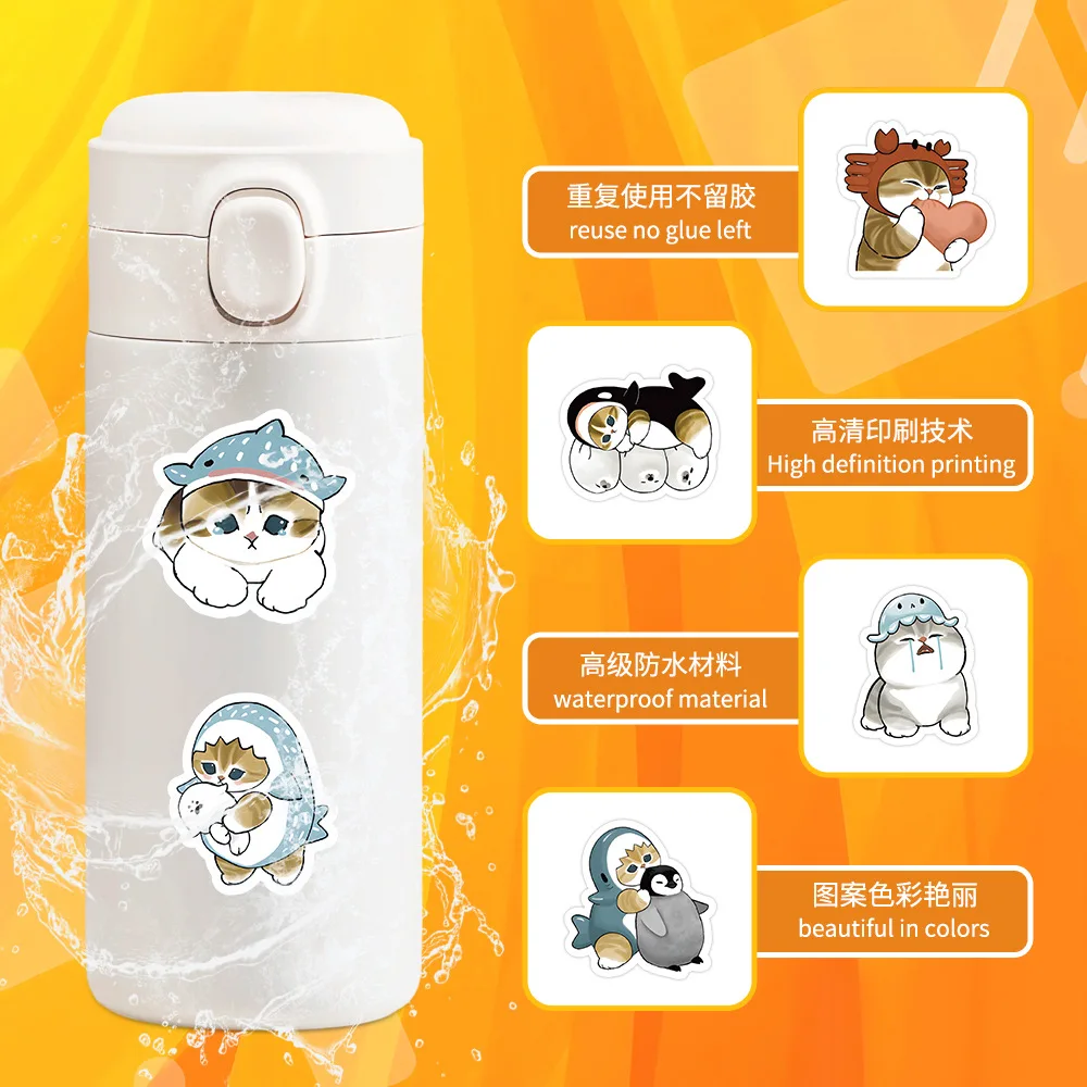100pcs/Set Shark Cat Sticker Decoration Luggage Phone Case Water Cup Scrapbook Waterproof Decal Stickers Toy 100pcs/Set Shark Cat Sticker Decoration Luggage Phone Case Water Cup Scrapbook Waterproof Decal Stickers Toy